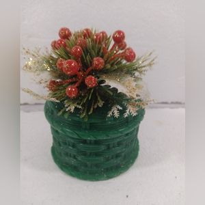 Vintage Jasco Festive Candle Basket Bayberry Scented Candle NEW